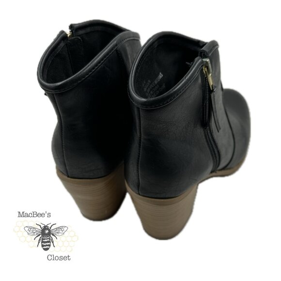 Maurices Black Vegan Leather Western Style Cowgirl Boots Black 9.5 in Womens - Picture 7 of 16